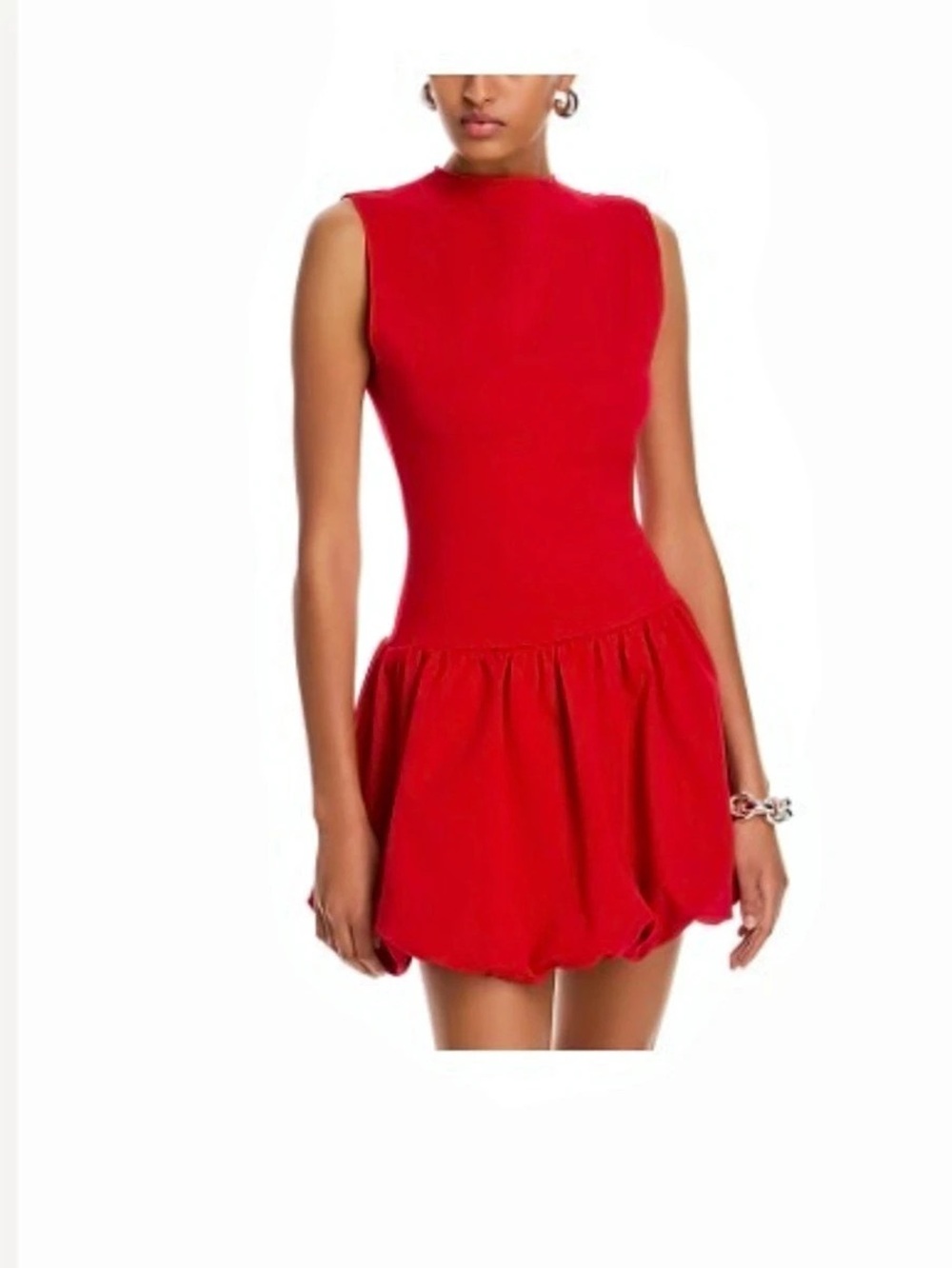 Aqua Ponte Mock Neck Bubble Mini Dress NWT